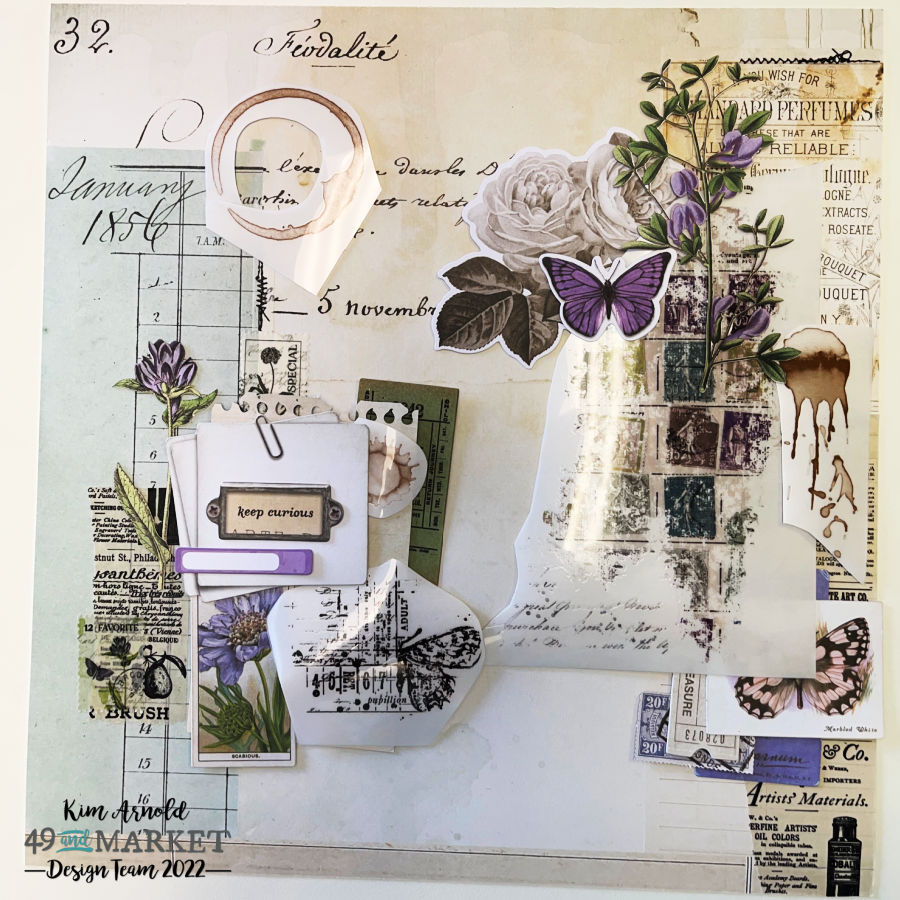 Keep Curious Forever - Mixed media layout by Kim Arnold