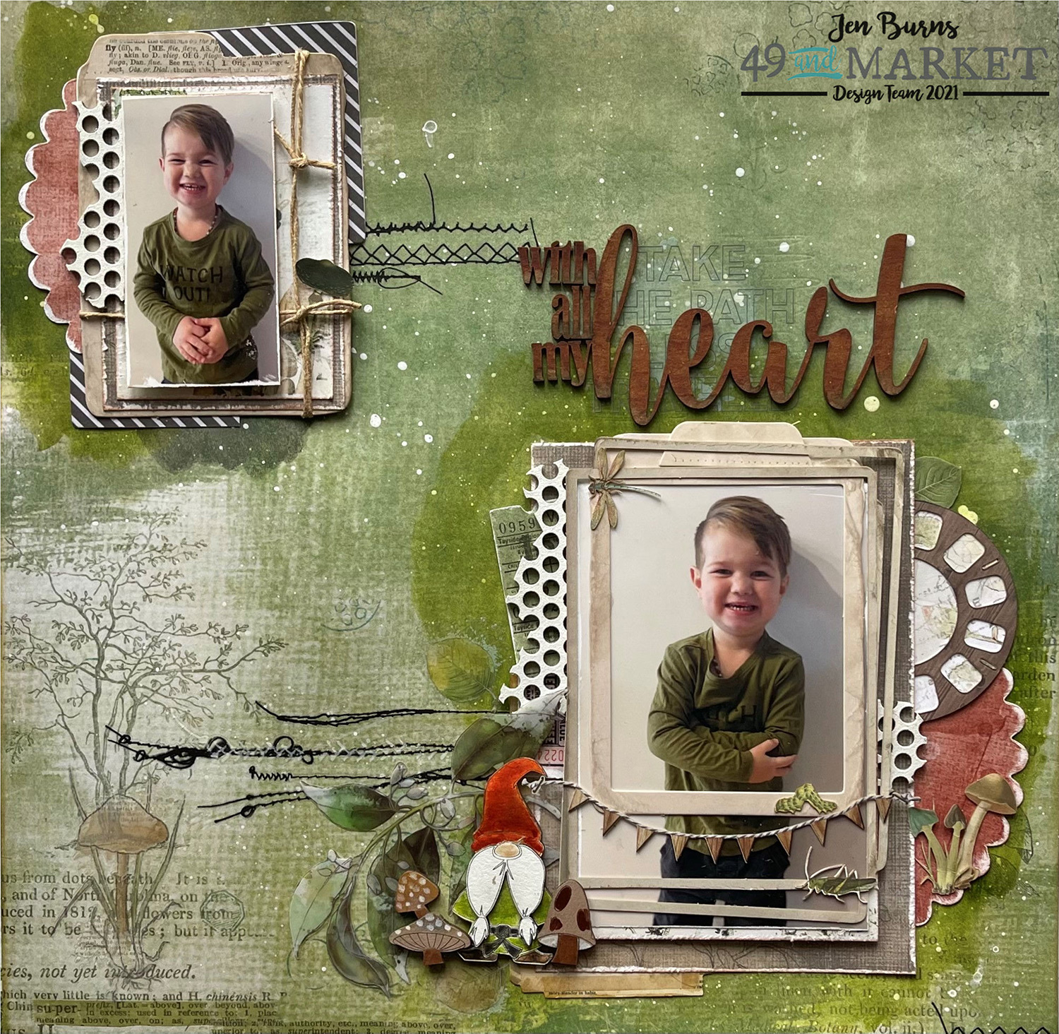 With all my heart - Layout by Jen Burns