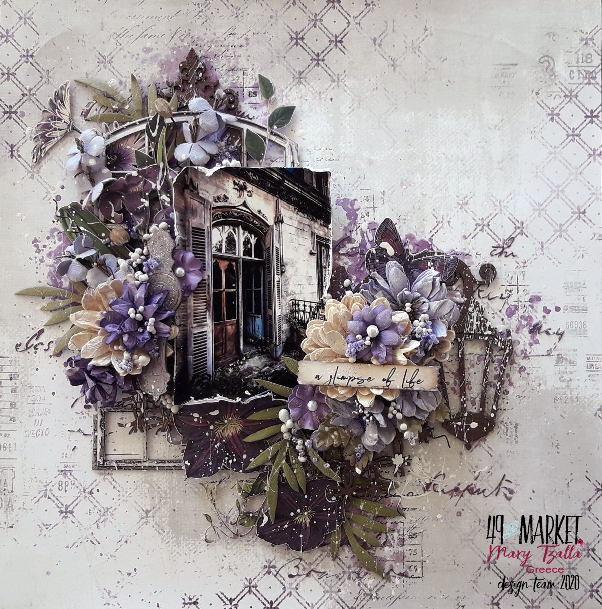 A Glimpse Of Life - Mixed media layout by Mary Tzalla